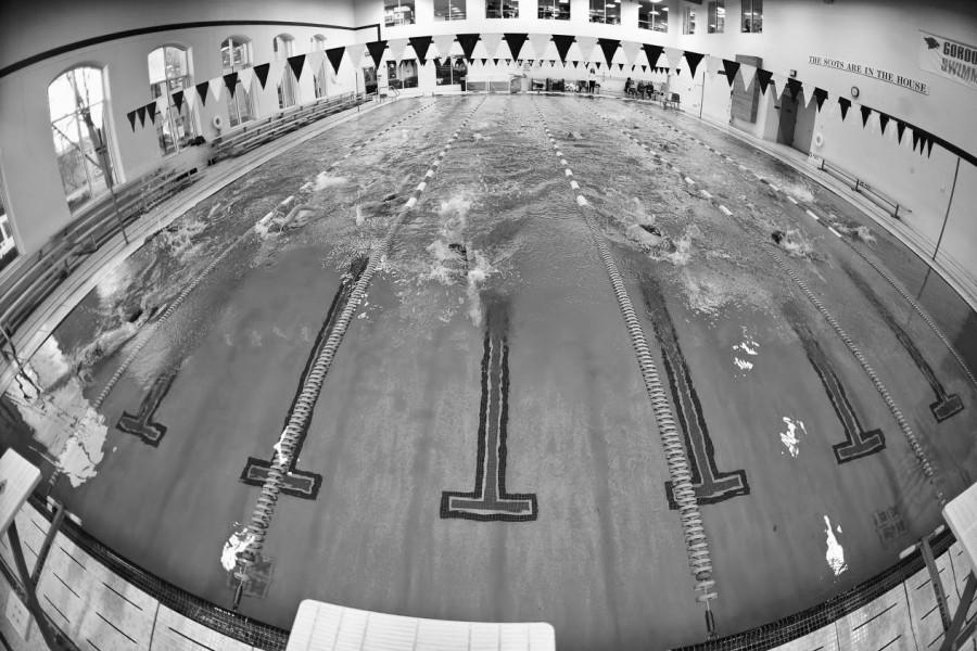 The Pingree swim team dives into the pool at Gordon College, pictured below.  The swim team will use the Beverly YMCA pool this year
